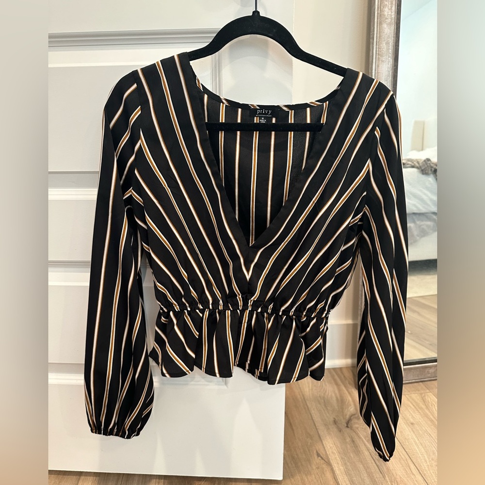 Striped v neck top